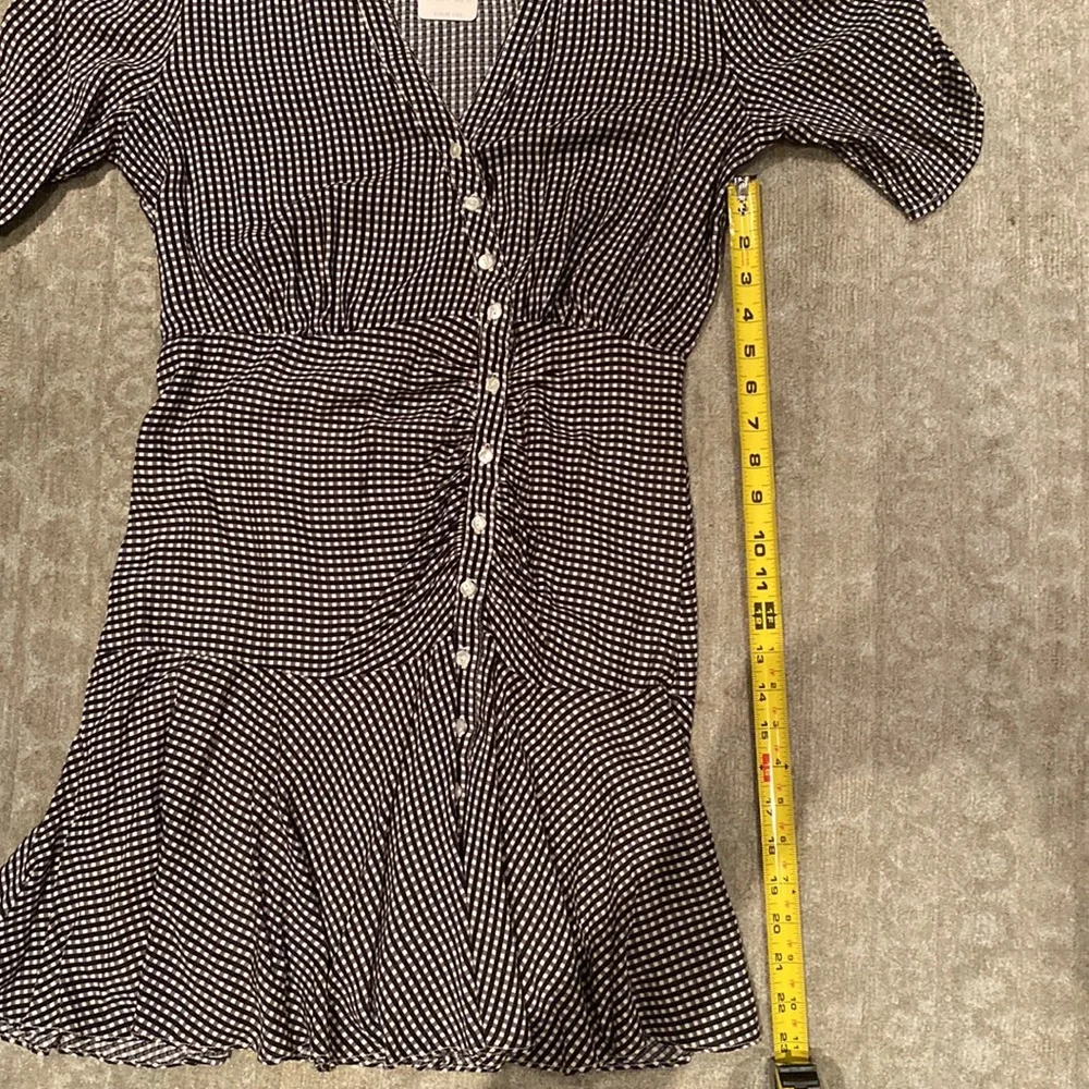 Free People Pippa Asymmetrical Gingham Mini Dress Size Medium - Picture 9 of 9